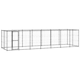 Outdoor Dog Kennel Steel with Roof 182.3 ftÂ²
