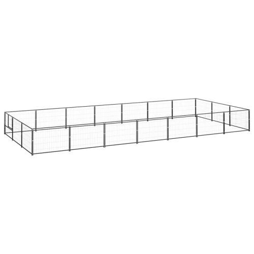 Dog Kennel Black 266.0 ftÂ² Steel
