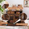 Sliding door dog crate with drawers. Rustic Brown, 35.43'' W x 23.62'' D x 33.46'' H