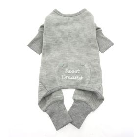Sweet Dreams Thermal Dog Pajamas (Color/Design: Gray)
