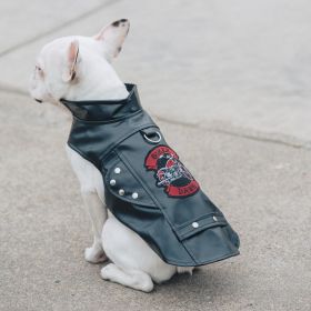 Biker Dawg Motorcycle Dog Jacket (Color/Design: Biker Black)