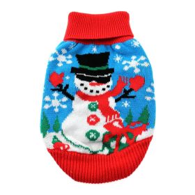 Combed Cotton Cable Knit Dog Sweater - Holiday Collection (Color/Design: Ugly Snowman)