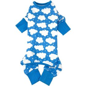 CuddlePup Dog Pajamas - Fluffy Clouds (Color/Design: Blue)