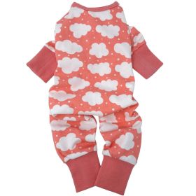 CuddlePup Dog Pajamas - Fluffy Clouds (Color/Design: Coral)