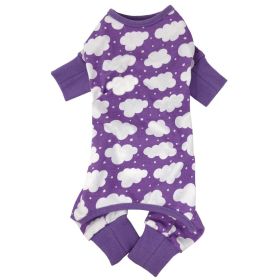 CuddlePup Dog Pajamas - Fluffy Clouds (Color/Design: Purple)