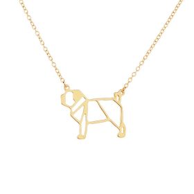 European And American Jewelry Creative Fashion Cute Dog Hollow Necklace Pendant (Color: gold)