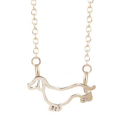 Hollow Animal Dog Necklace Dachshund Pendant Women's