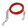 Dog Tie Out Cable Long Dog Leash Chew Proof Lead Dog Chain with Durable Spring 360Â° Rotatable Clips PVC Case for Outside Yard Caming