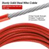Dog Tie Out Cable Long Dog Leash Chew Proof Lead Dog Chain with Durable Spring 360Â° Rotatable Clips PVC Case for Outside Yard Caming