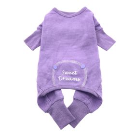 Sweet Dreams Thermal Dog Pajamas (Color/Design: Pastel Lilac)