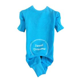 Sweet Dreams Thermal Dog Pajamas (Color/Design: Blue)
