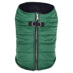 Zip-up Dog Puffer Vest (Color/Design: Dark Green)