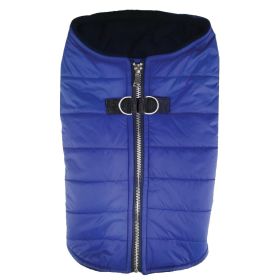 Zip-up Dog Puffer Vest (Color/Design: Navy Blue)